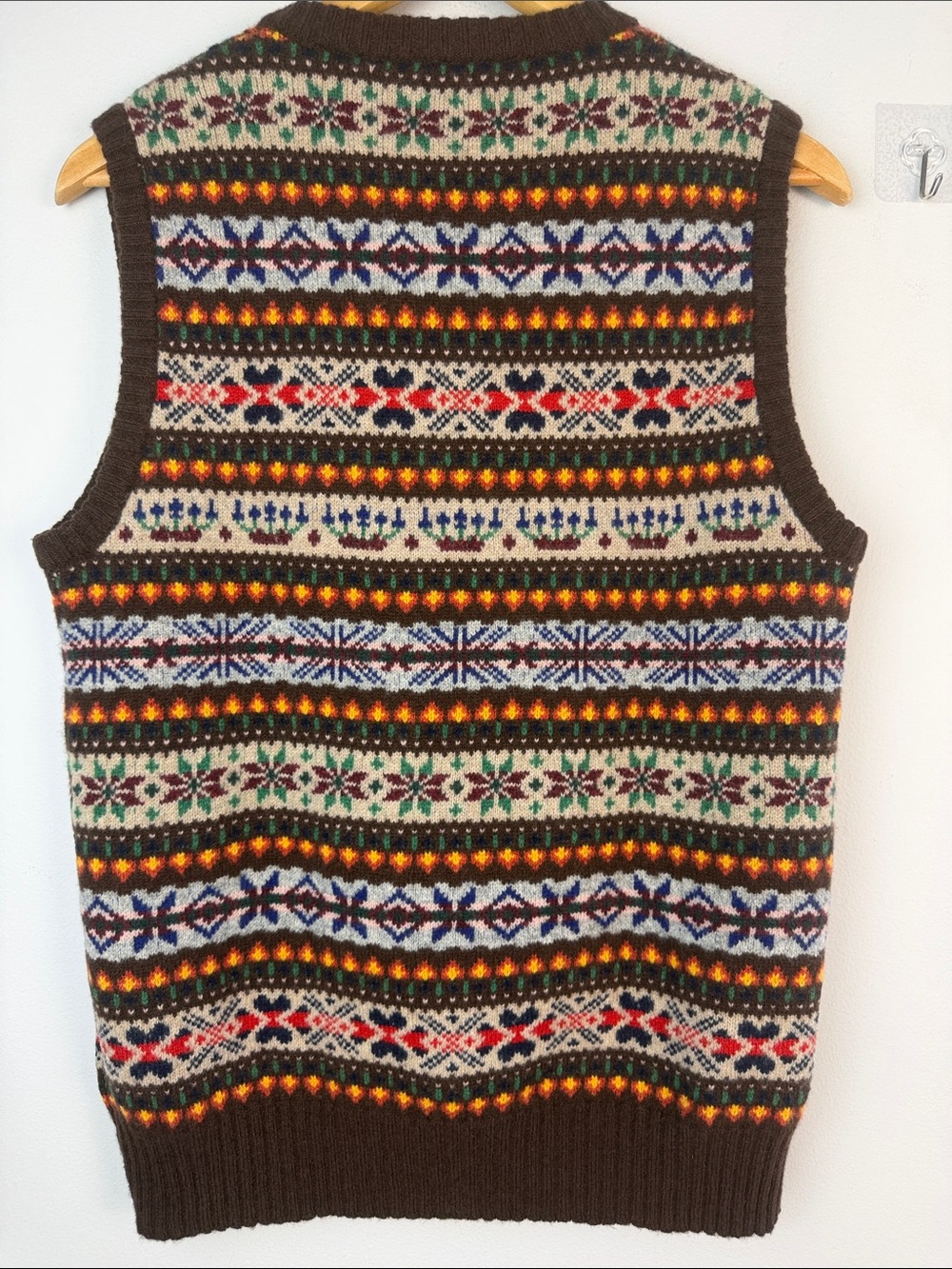 J. Crew Men’s Lambswool Fair Isle Sweater Vest Small Winter Layer Preppy Classic - Picture 11 of 16